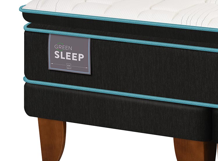 CAMA EUROPEA CIC GREEN INFINITY BD 2 PLAZAS + RESPALDO VILLARRICA GRIS - 4