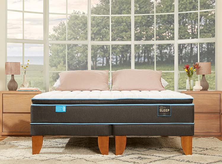 CAMA EUROPEA CIC GREEN INFINITY BD 2 PLAZAS + RESPALDO VILLARRICA GRIS - 6