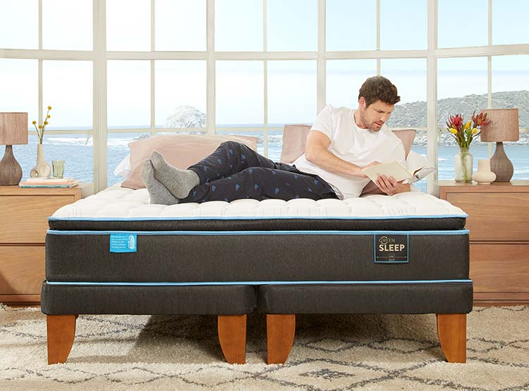 CAMA EUROPEA CIC GREEN INFINITY BD 2 PLAZAS + RESPALDO VILLARRICA GRIS - 7