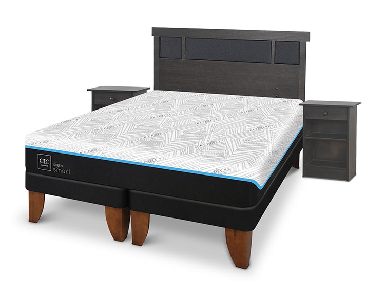 JUEGO DE DORMITORIO CIC CAMA EUROPEA DUBLIN GREEN INFINITY BD KING + SET GRIS - 2