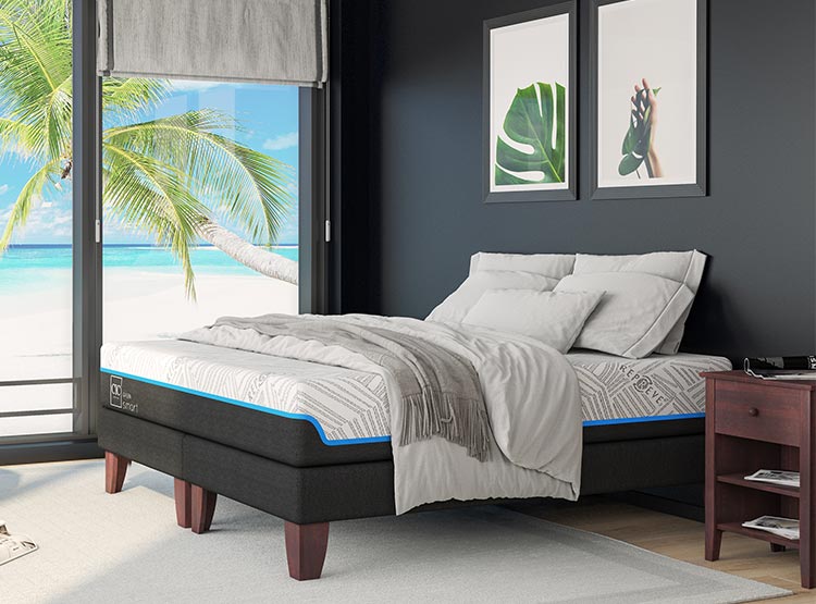 JUEGO DE DORMITORIO CIC CAMA EUROPEA MUNICH GREEN INFINITY BD 2 PLAZAS + SET GRIS - 7