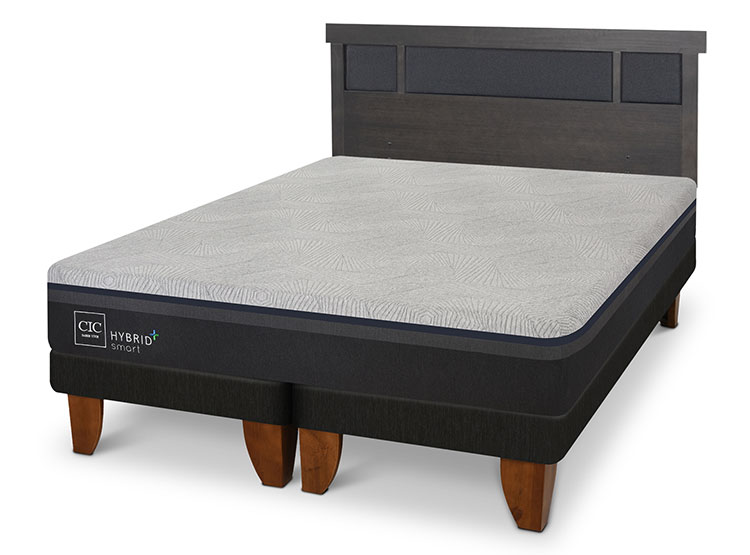 JUEGO DE DORMITORIO CIC CAMA EUROPEA HYBRID PLUS INFINITY BD 2 PLAZAS + RESPALDO DUBLIN GRIS - 2