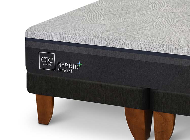JUEGO DE DORMITORIO CIC CAMA EUROPEA HYBRID PLUS INFINITY BD 2 PLAZAS + RESPALDO DUBLIN GRIS - 4