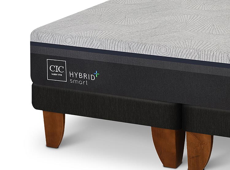 JUEGO DE DORMITORIO CIC CAMA EUROPEA HYBRID PLUS INFINITY BD 2 PLAZAS + RESPALDO VILLARRICA GRIS - 4