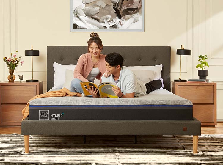 JUEGO DE DORMITORIO CIC CAMA EUROPEA HYBRID PLUS INFINITY BD 2 PLAZAS + SET DUBLIN GRIS - 7