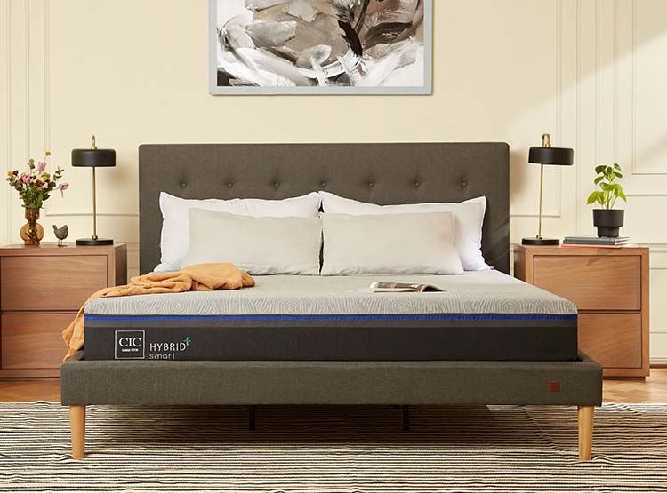 JUEGO DE DORMITORIO CIC CAMA EUROPEA HYBRID PLUS INFINITY BD 2 PLAZAS + SET DUBLIN GRIS - 8