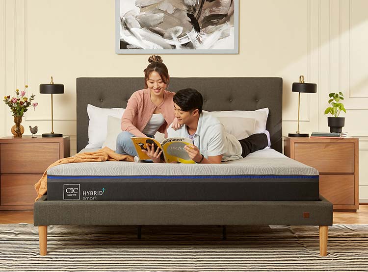 JUEGO DE DORMITORIO CIC CAMA EUROPEA HYBRID PLUS INFINITY BD 2 PLAZAS + SET VILLARRICA GRIS - 7