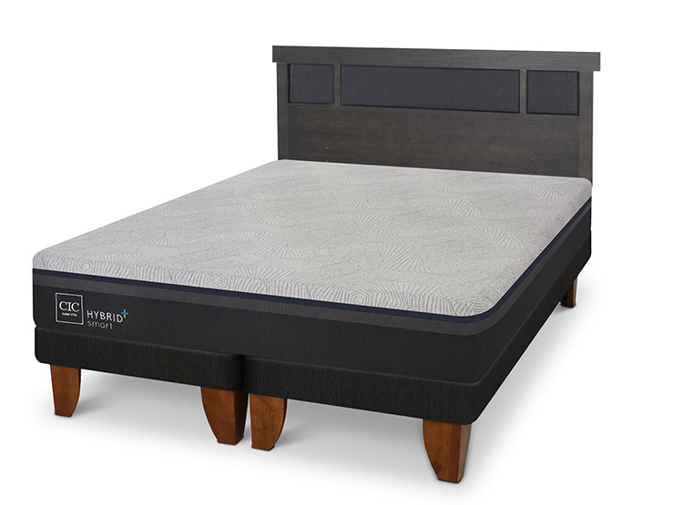 JUEGO DE DORMITORIO CIC CAMA EUROPEA DUBLIN HYBRID PLUS INFINITY KING + RESPALDO GRIS - 2