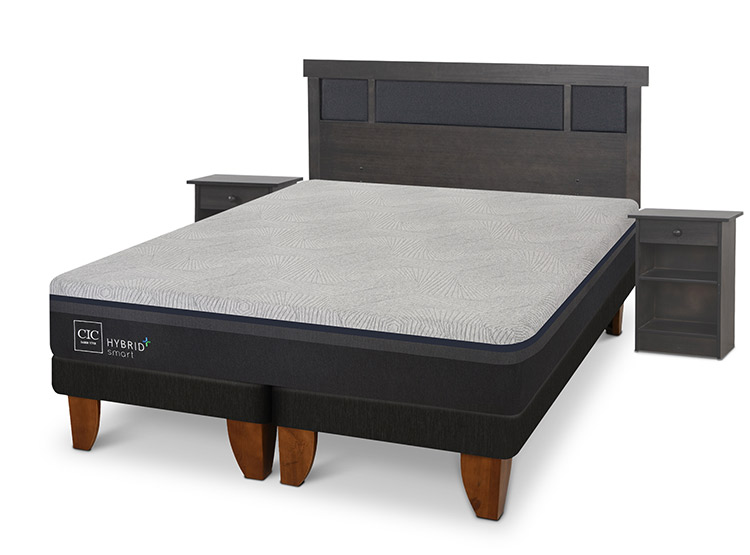 JUEGO DE DORMITORIO CIC CAMA EUROPEA DUBLIN HYBRID PLUS INFINITY KING + SET GRIS - 2