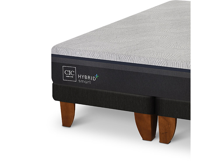 JUEGO DE DORMITORIO CIC CAMA EUROPEA VILLARRICA HYBRID PLUS INFINITY KING + SET GRIS - 4