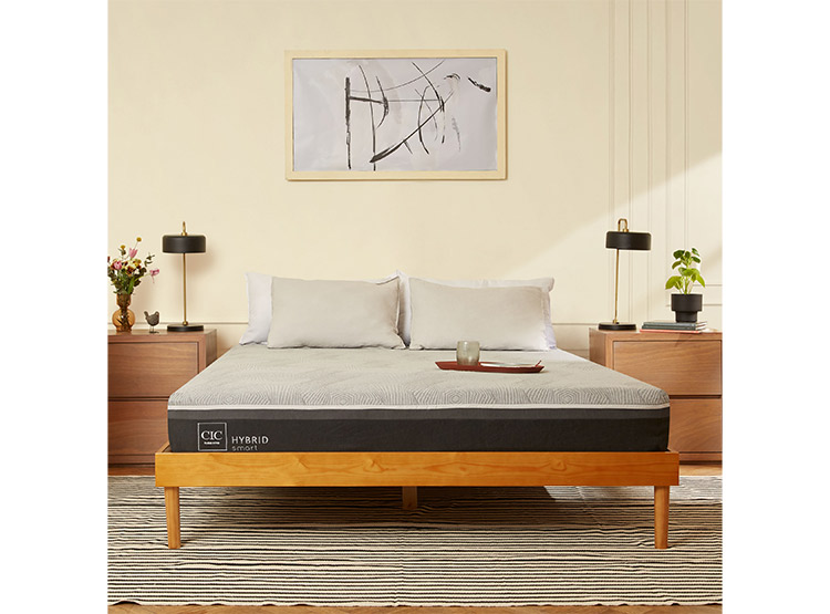 JUEGO DE DORMITORIO CIC CAMA EUROPEA DUBLIN HYBRID INFINITY 2 PLAZAS + SET GRIS - 8