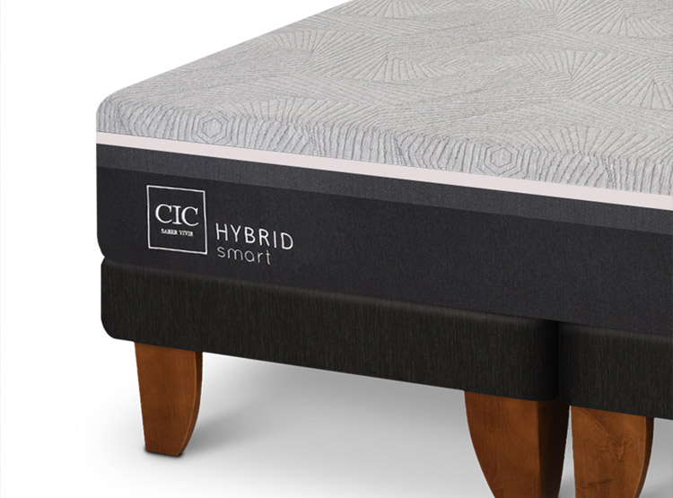 JUEGO DE DORMITORIO CIC CAMA EUROPEA VILLARRICA HYBRID INFINITY 2 PLAZAS + SET GRIS - 4