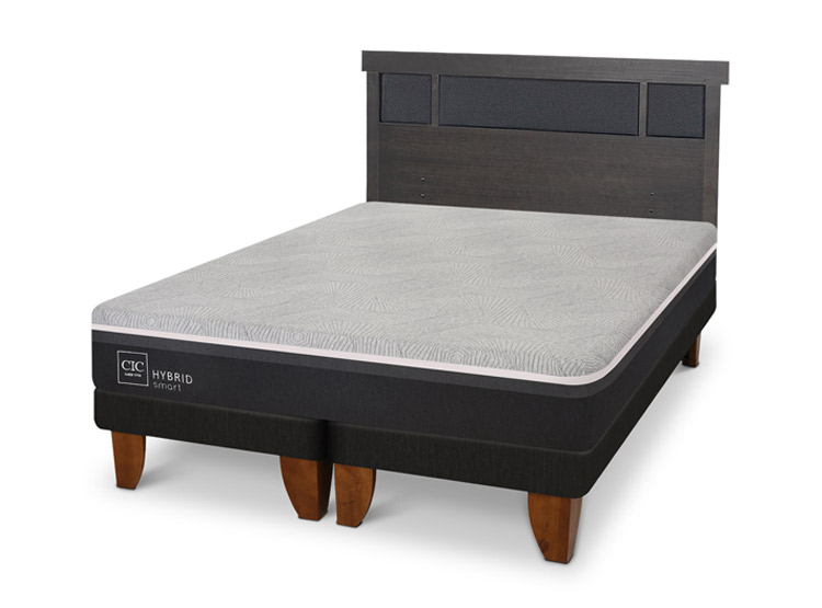 JUEGO DE DORMITORIO CIC CAMA EUROPEA DUBLIN HYBRID INFINITY KING + RESPALDO GRIS - 2