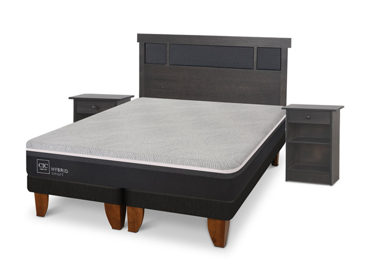 JUEGO DE DORMITORIO CIC CAMA EUROPEA DUBLIN HYBRID INFINITY KING + SET GRIS - 2