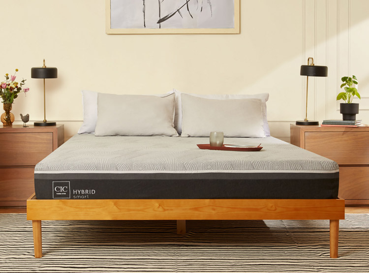 JUEGO DE DORMITORIO CIC CAMA EUROPEA VILLARRICA HYBRID INFINITY KING + SET GRIS - 8