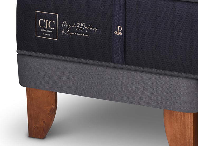 JUEGO DE DORMITORIO CIC CAMA EUROPEA PREMIUM BD 2 PLAZAS + RESPALDO DUBLIN GRIS - 4