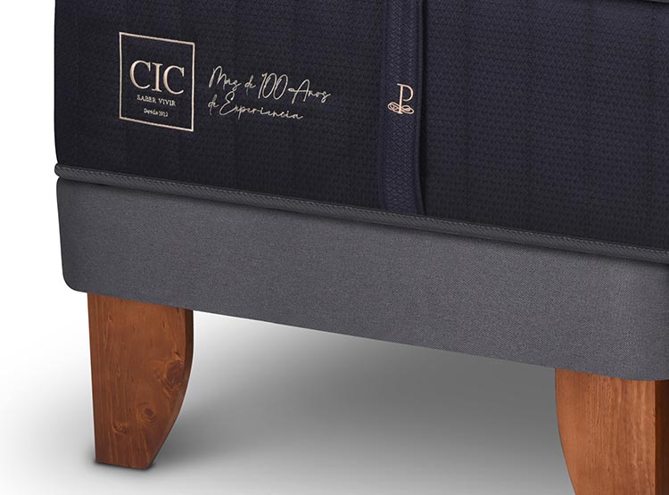 JUEGO DE DORMITORIO CIC CAMA EUROPEA PREMIUM KING + RESPALDO TORINO GRIS - 4