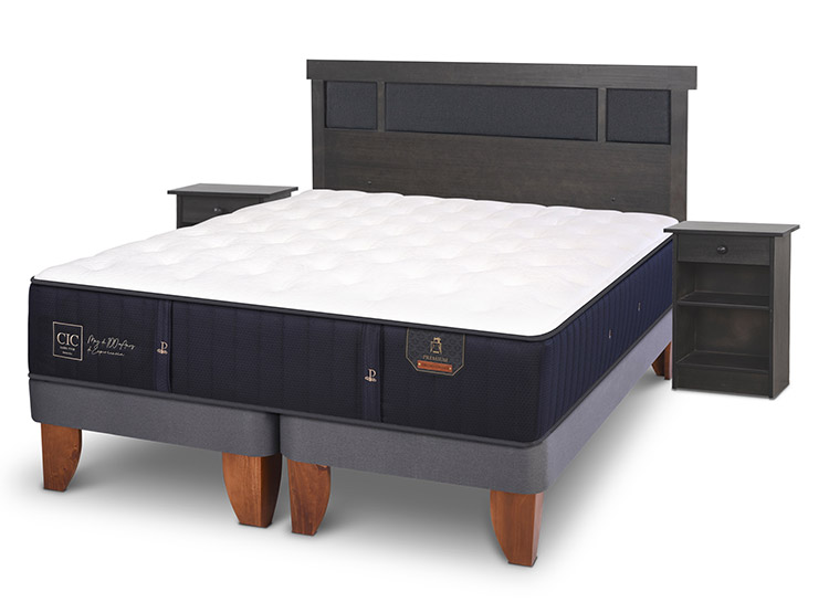 JUEGO DE DORMITORIO CIC CAMA EUROPEA PREMIUM KING + SET DUBLIN GRIS - 2