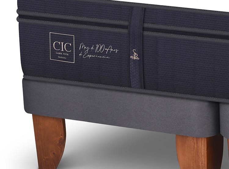JUEGO DE DORMITORIO CIC CAMA EUROPEA SUPER PREMIUM BD 2 PLAZAS + RESPALDO MUNICH GRIS - 4