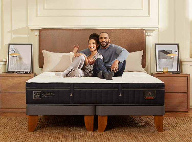 JUEGO DE DORMITORIO CIC CAMA EUROPEA SUPER PREMIUM KING + RESPALDO DUBLIN GRIS - 7
