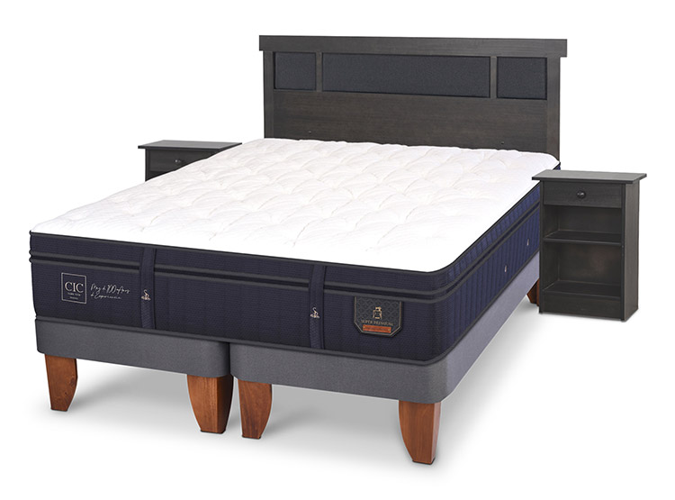 JUEGO DE DORMITORIO CIC CAMA EUROPEA SUPER PREMIUM KING + SET DUBLIN GRIS - 2