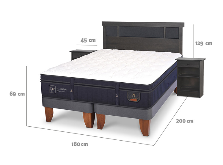 JUEGO DE DORMITORIO CIC CAMA EUROPEA SUPER PREMIUM KING + SET DUBLIN GRIS - 3