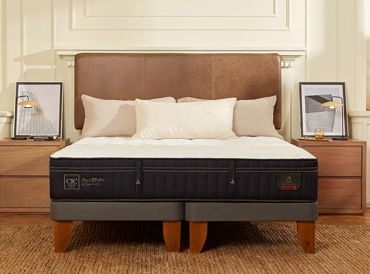 JUEGO DE DORMITORIO CIC CAMA EUROPEA TORINO SUPER PREMIUM BD KING + SET GRIS - 10
