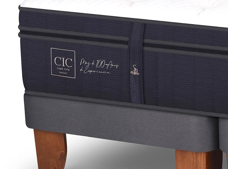 JUEGO DE DORMITORIO CIC CAMA EUROPEA SUPER PREMIUM BD 2 PLAZAS + RESPALDO GALES GRIS - 4