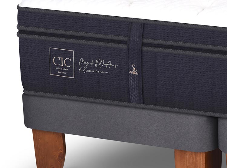JUEGO DE DORMITORIO CIC CAMA EUROPEA SUPER PREMIUM BD 2 PLAZAS + RESPALDO VILLARRICA GRIS - 4