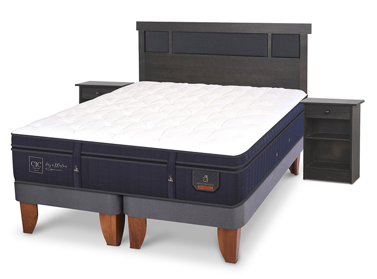 JUEGO DE DORMITORIO CIC CAMA EUROPEA SUPER PREMIUM BD 2 PLAZAS + SET DUBLIN GRIS - 2