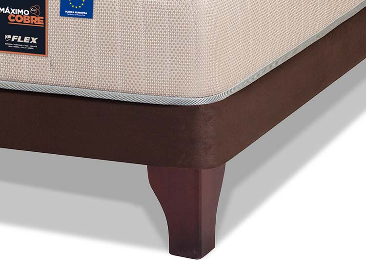 JUEGO DE DORMITORIO FLEX CAMA EUROPEA MÁXIMO COBRE 2 PLAZAS + RESPALDO TUBULAR BEIGE - 3