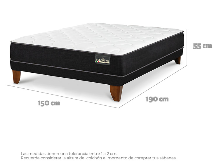 CAMA EUROPEA CIC PLUS BELSOGNO 2 PLAZAS NEGRO - 3