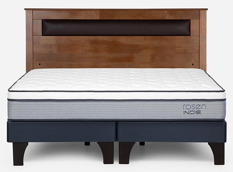 JUEGO DE DORMITORIO ROSEN CAMA EUROPEA INDIE BD 2 PLAZAS + RESPALDO FERRARA - 1