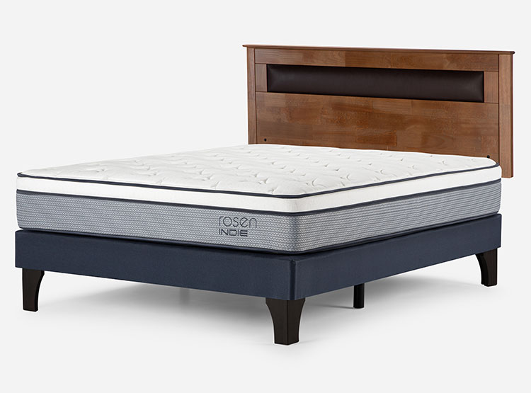 JUEGO DE DORMITORIO ROSEN CAMA EUROPEA INDIE BN 2 PLAZAS + RESPALDO FERRARA - 3