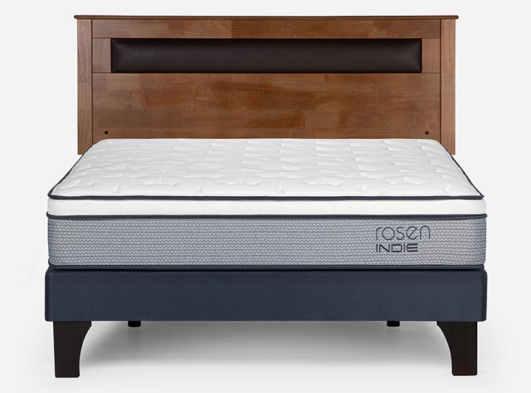 JUEGO DE DORMITORIO ROSEN CAMA EUROPEA INDIE BN 2 PLAZAS + RESPALDO FERRARA - 1