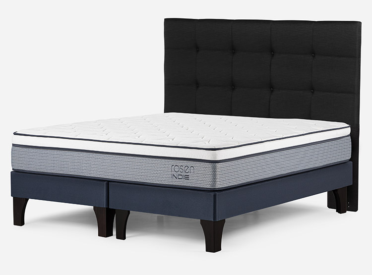 JUEGO DE DORMITORIO ROSEN CAMA EUROPEA INDIE KING + RESPALDO ISSEY GRIS - 3