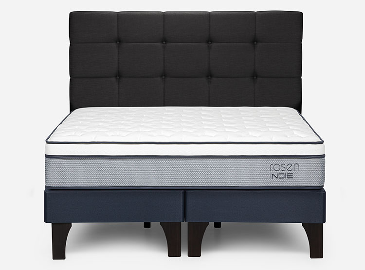 JUEGO DE DORMITORIO ROSEN CAMA EUROPEA INDIE KING + RESPALDO ISSEY GRIS