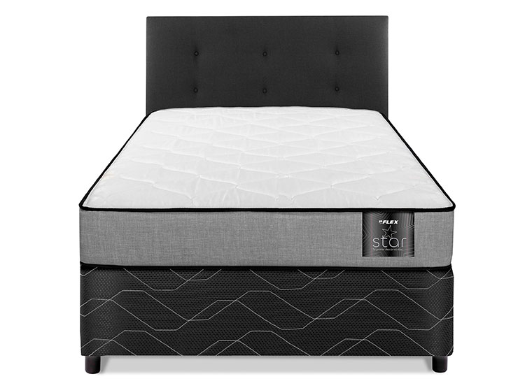 JUEGO DE DORMITORIO FLEX CAMA AMERICANA STAR 1 PLAZA + RESPALDO ROYAL NEGRO - 2