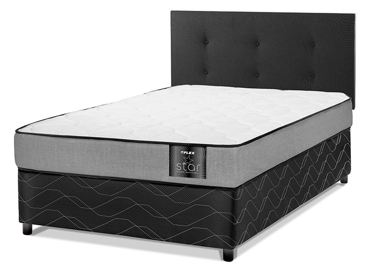 JUEGO DE DORMITORIO FLEX CAMA AMERICANA STAR 1 PLAZA + RESPALDO ROYAL NEGRO - 1