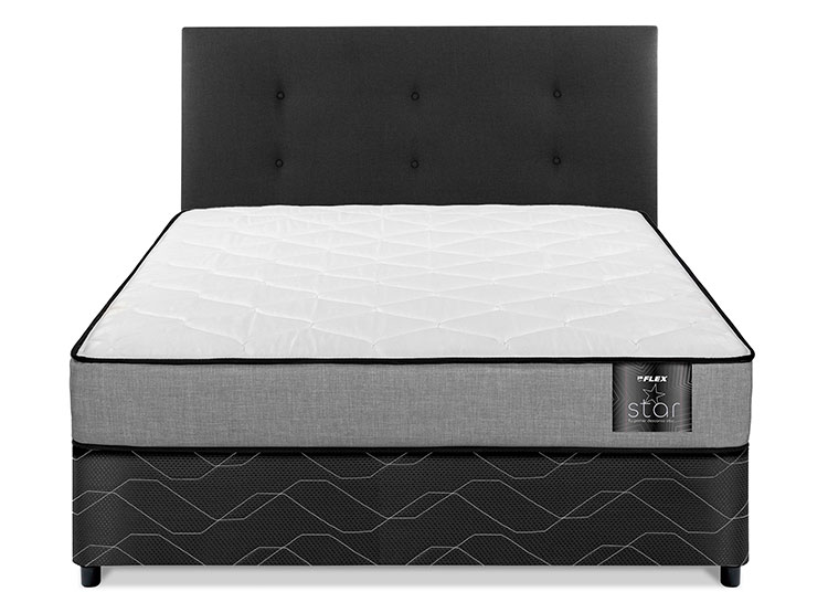 JUEGO DE DORMITORIO FLEX CAMA AMERICANA STAR 2 PLAZAS + RESPALDO ROYAL NEGRO - 2
