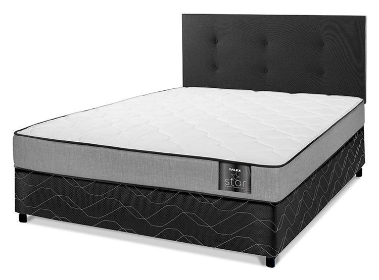 JUEGO DE DORMITORIO FLEX CAMA AMERICANA STAR 2 PLAZAS + RESPALDO ROYAL NEGRO - 1