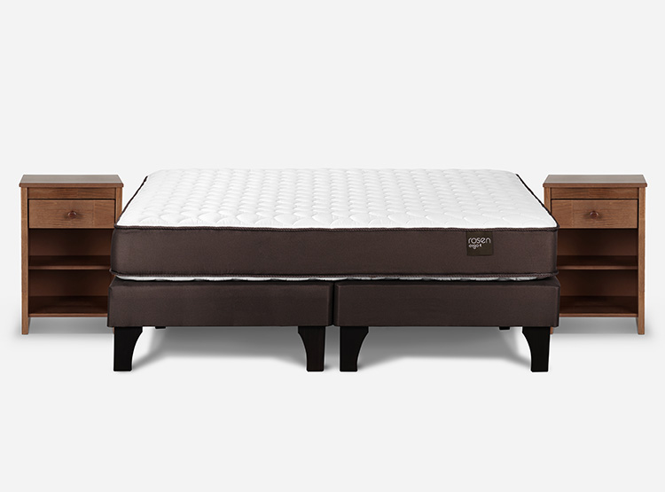 JUEGO DE DORMITORIO ROSEN CAMA EUROPEA ERGO T NEW BD 2 PLAZAS + VELADORES FERRARA - 1