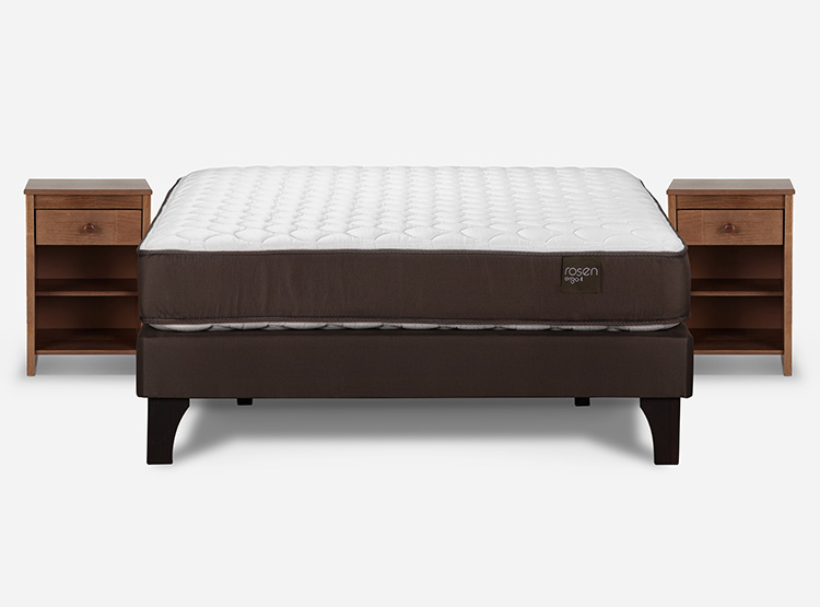 JUEGO DE DORMITORIO ROSEN CAMA EUROPEA ERGO T NEW BN 2 PLAZAS + VELADOR FERRARA - 1