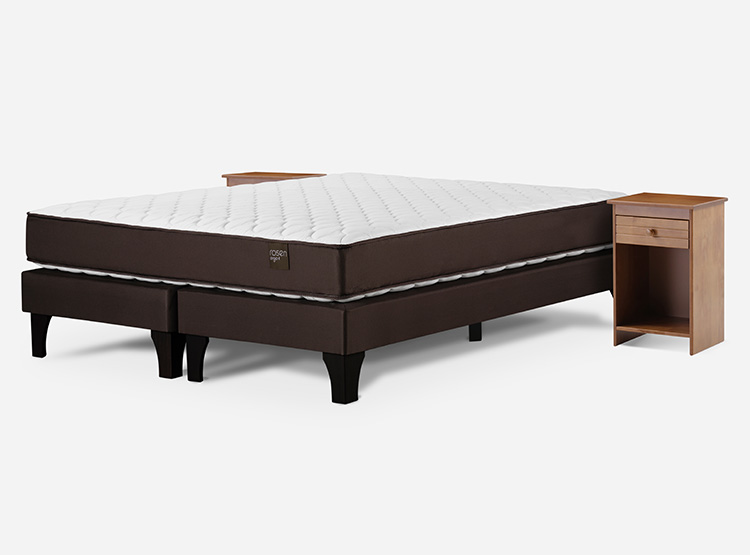 JUEGO DE DORMITORIO ROSEN CAMA EUROPEA ERGO T NEW KING + VELADORES TABOR CAFE - 2