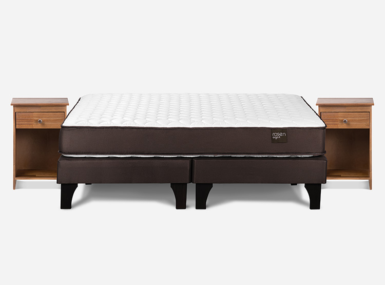 JUEGO DE DORMITORIO ROSEN CAMA EUROPEA ERGO T NEW KING + VELADORES TABOR CAFE - 1