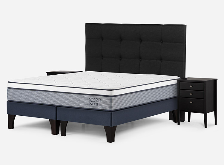 JUEGO DE DORMITORIO ROSEN CAMA EUROPEA INDIE BD 2 PLAZAS + SET ISSEY GRAFITO - 2