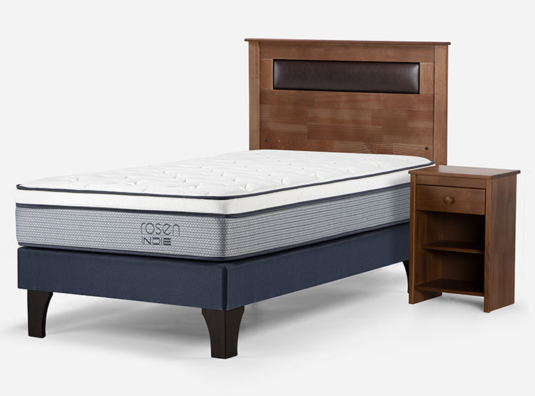 JUEGO DE DORMITORIO ROSEN CAMA EUROPEA INDIE 1.5 PLAZAS AZUL + SET FERRARA - 2