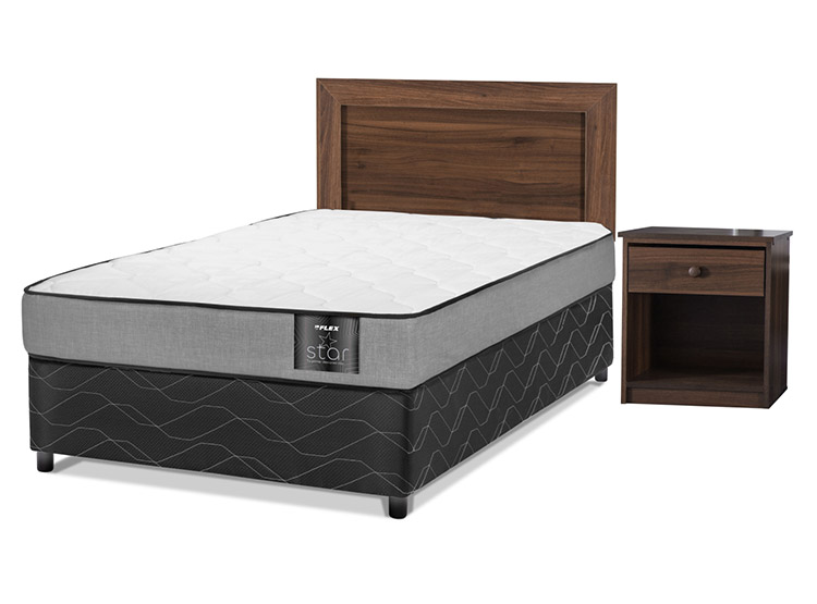 JUEGO DE DORMITORIO FLEX CAMA AMERICANA STAR 1.5 PLAZAS + SET ASTURIAS - 2
