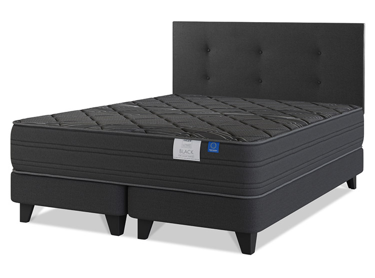 CAMA EUROPEA 2 PLAZAS BLACK BASE DIVIDIDA + RESPALDO ROYAL FLEX - 2