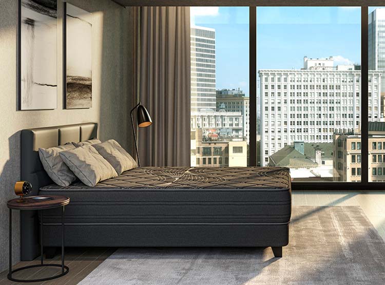 CAMA EUROPEA 2 PLAZAS BLACK BASE DIVIDIDA + RESPALDO ROYAL FLEX - 5